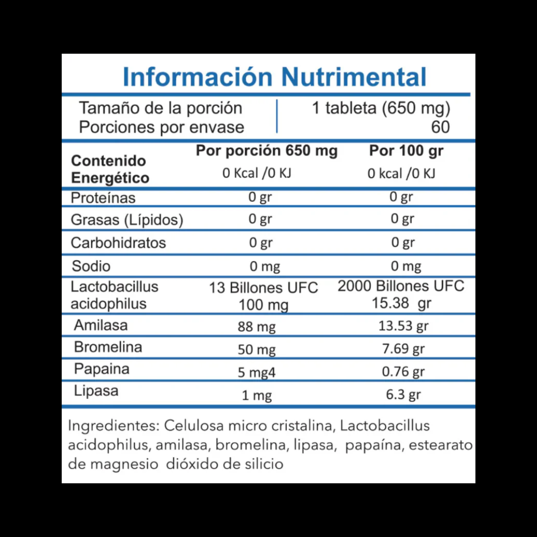 ESSENTIALS ENZIME MIX + PROBIOTIC 60 TABS