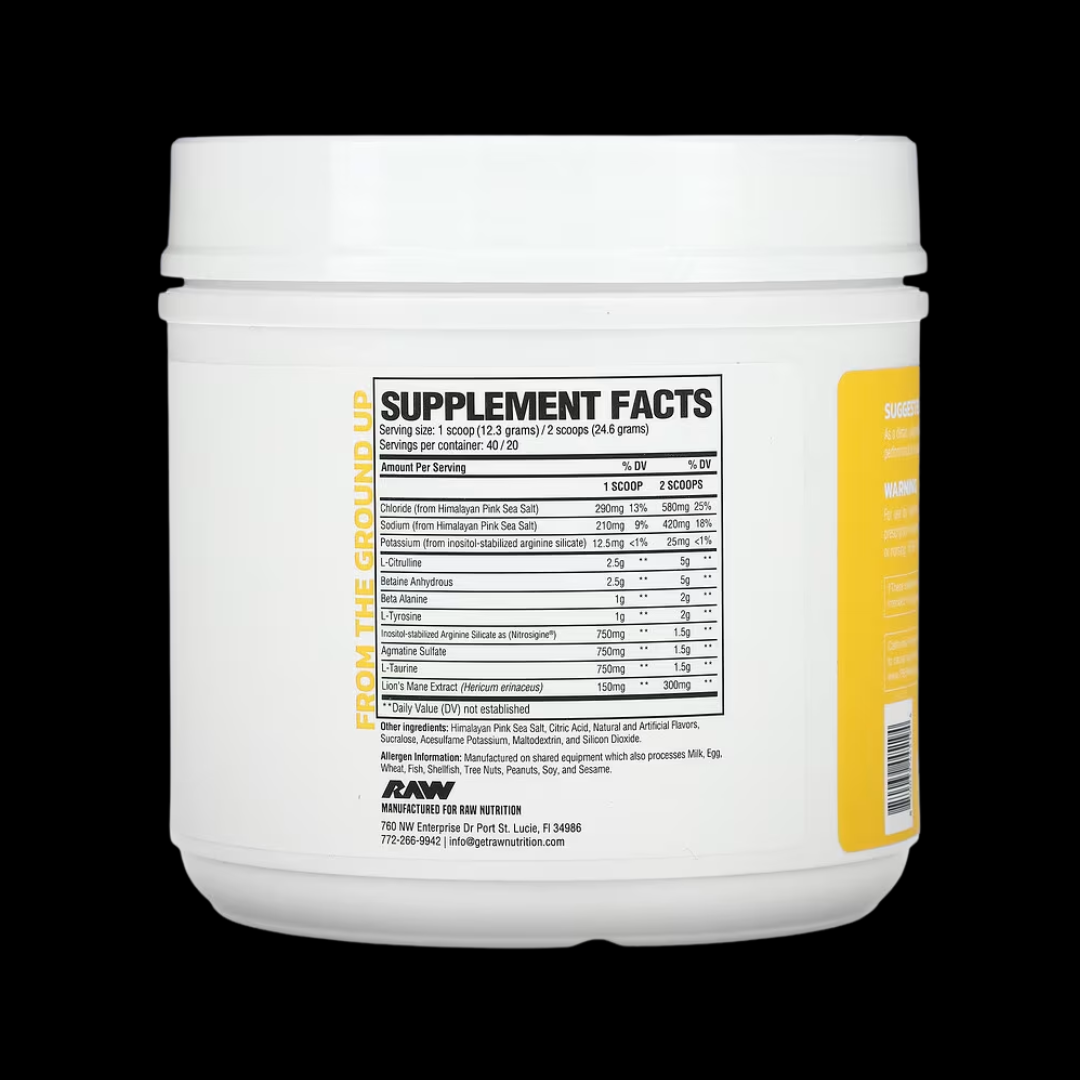 RAW PUMP NON-STIM PRE-WORKOUT 40/20 SERV